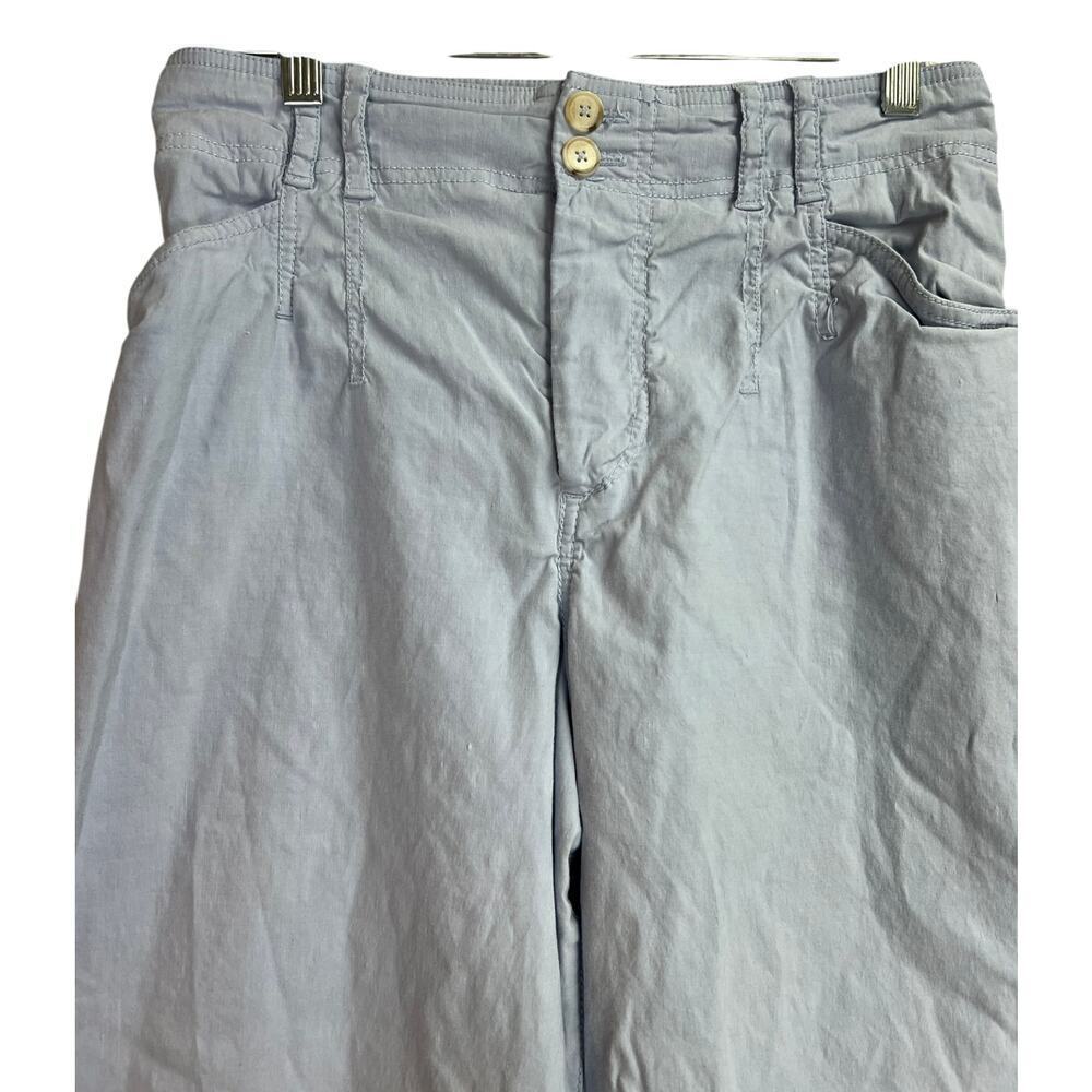 Anthropologie Light Blue High Waist Wide Leg Flare Pants 6/30 - Picture 4 of 14